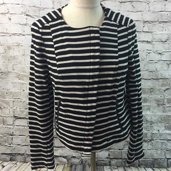Ann Taylor Loft Knot Stripe Jacket M - Picture 1 of 8